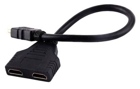 Rozdzielacz Sygnału HDMI na 2 Porty FULL HD 30cm czarny AK316