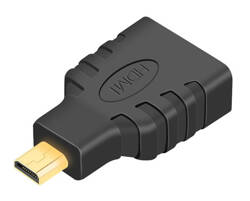 Adapter HDMI Female na Micro HDMI Male Przejściówka Gold czarny HD26