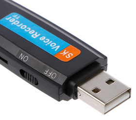 PENDRIVE Z Wbudowanym Dyktafonem Cyfrowym MP3 na microSD AK288A