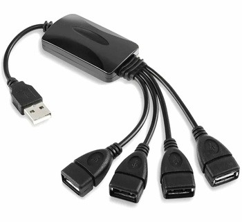 4-portowy Rozdzielacz USB Aktywny HUB 2.0 czarny AK22