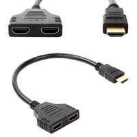 Rozdzielacz Sygnału HDMI na 2 Porty FULL HD 30cm czarny AK316