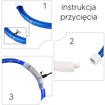 OBROŻA świecąca dla psa LED rozm. L 70cm regulowana kolory DA269A