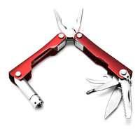 Mini MULTITOOL Brelok 6w1 Latarka Szczypce czerwony AG486A