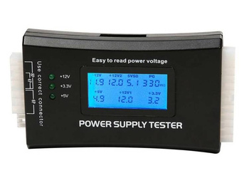 Kompaktowy TESTER Zasilaczy Komputerowych LCD czarny AK328