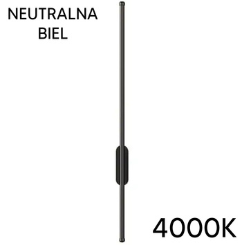 Kinkiet natynkowy LED 15W – nowoczesne oświetlenie wewnętrzne, czarny, 100 cm neutralna biel czarny ZD116