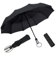 Solidny PARASOL Automatyczny Składany Duży 116 cm czarny BQ13F