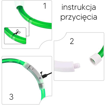 OBROŻA świecąca dla psa LED rozm. L 70cm regulowana zielona DA269