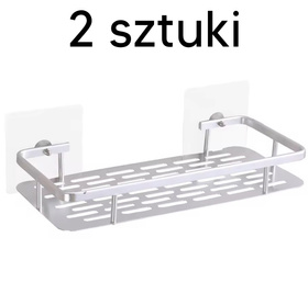 Uniwersalna półka łazienkowa wisząca 2 sztuki 30x13 cm srebrne DA264A