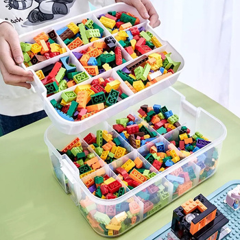 Składany organizer na klocki sorter na klocki LEGO 2 poziomy- porządek w pokoju DA326A