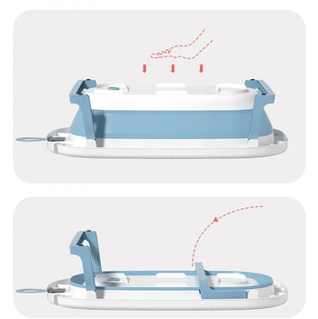 Składana wanienka turystyczna z termometrem – Idealna do kąpieli niemowląt na wakacjach i w domu biała DA141