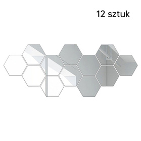 Dekoracyjne PANELE Ścienne Akrylowe Lustra 17,5x15,5cm 12szt AG543D 