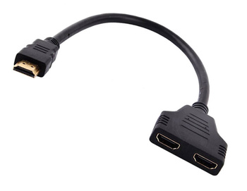 Adapter HDMI 1 na 2 - Rozdzielacz HDMI do dwóch ekranów TV, monitor, projektor czarny AK316