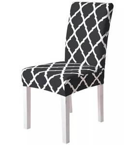 Uniwersalny POKROWIEC na Krzesło wzór marokański czarno-biały AG863