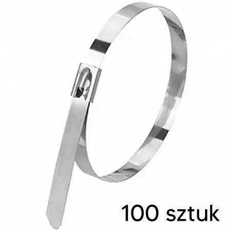 100 OPASEK Zaciskowych kulkowych opaski 15cm srebrne DA128B