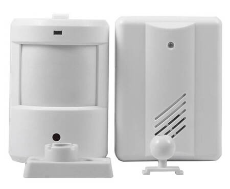 Bezprzewodowy CZUJNIK RUCHU Alarm na baterie do 3m biały AG175 