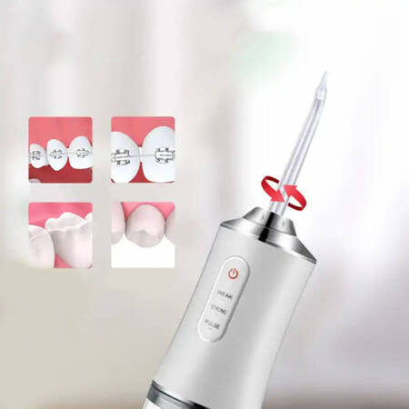 Bezprzewodowy IRYGATOR Dentystyczny + 8 końcówek do Czyszczenia Zębów biały DA103