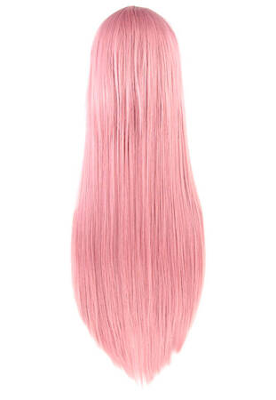 DŁUGA PERUKA Proste Włosy Rozmiar Uniwersalny 80 cm różowa BQ3D