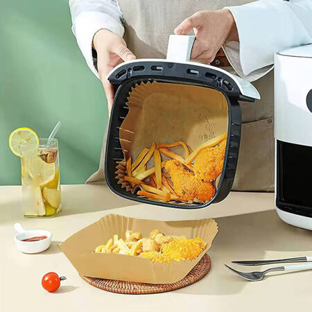 FORMY do pieczenia frytek we frytkownicy typu air fryer papier 16x16cm 50sztuk DA280A