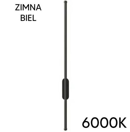 KINKIET LED natynkowy wewnętrzny zimna biel 60cm czarny ZD134A 