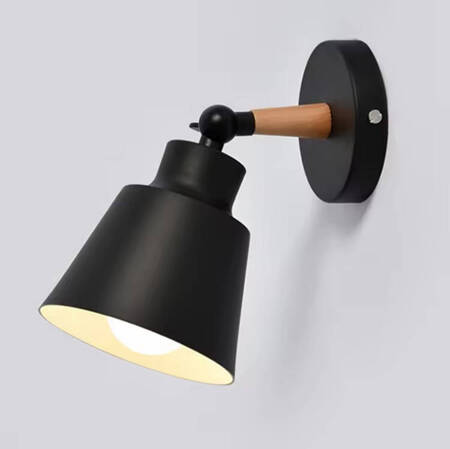 KINKIET Lampa ścienna w stylu loft E27 stalowy czarny mat ZD129