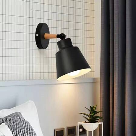 KINKIET Lampa ścienna w stylu loft E27 stalowy czarny mat ZD129