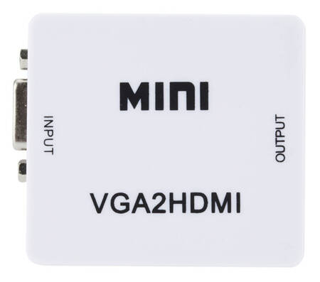 KONWERTER Obrazu i Dźwięku z VGA D-SUB - HDMI 1.3 + Audio biały HD36