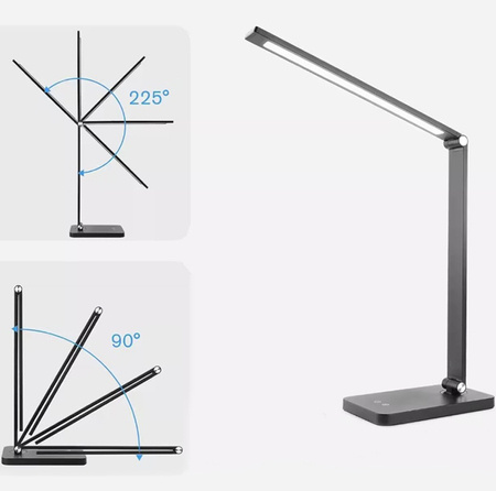 LAMPKA biurkowa LED regulowana 5W panel dotykowy 38cm czarna ZD125