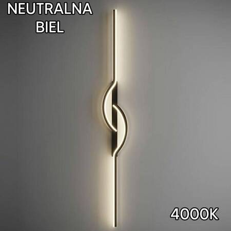 Ozdobny KINKIET LED natynkowy 60cm 10W neutralna biel czarny ZD143A