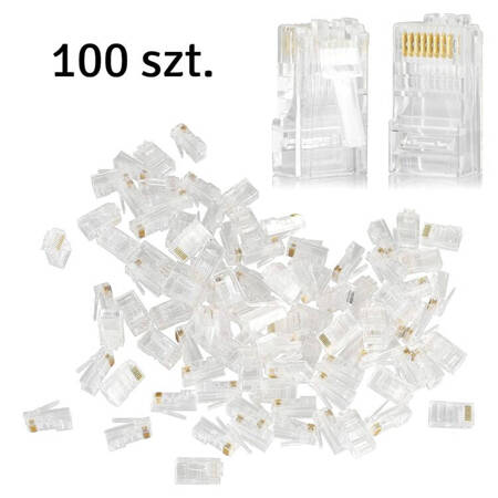 Zestaw KOŃCÓWEK RJ45 8P8C do PatchCordów 100sztuk RJ1A