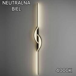 Ozdobny KINKIET LED natynkowy 60cm 10W neutralna biel czarny ZD143A