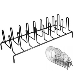 Stojący ORGANIZER na pokrywki do garnków stal 33,5cm czarny DA188