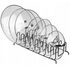 Stojący ORGANIZER na pokrywki do garnków stal 33,5cm czarny DA188
