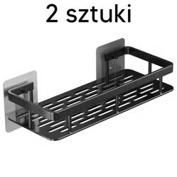 Uniwersalna PÓŁKA łazienkowa wisząca 2 sztuki 30x13 cm czarna DA264 