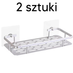 Uniwersalna PÓŁKA łazienkowa wisząca 2 sztuki 30x13 cm srebrne DA264A