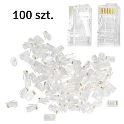 Zestaw KOŃCÓWEK RJ45 8P8C do PatchCordów 100sztuk RJ1A