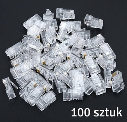 Zestaw KOŃCÓWEK RJ45 8P8C do PatchCordów 100sztuk RJ1A